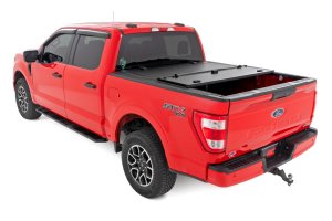 Ford F-150 Hard Tri-Fold Flip Up Bed Cover - Rough Country - Tri-fold Flip-up - '15-'20